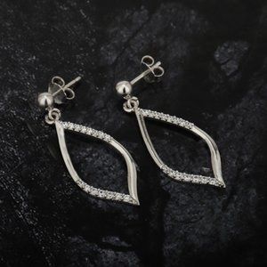 Vanbelle Sterling Silver Jewelry Dangling Pear Earrings
